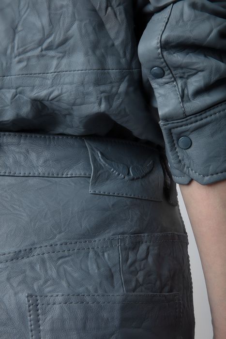 Pistol Crinkled Leather Pants